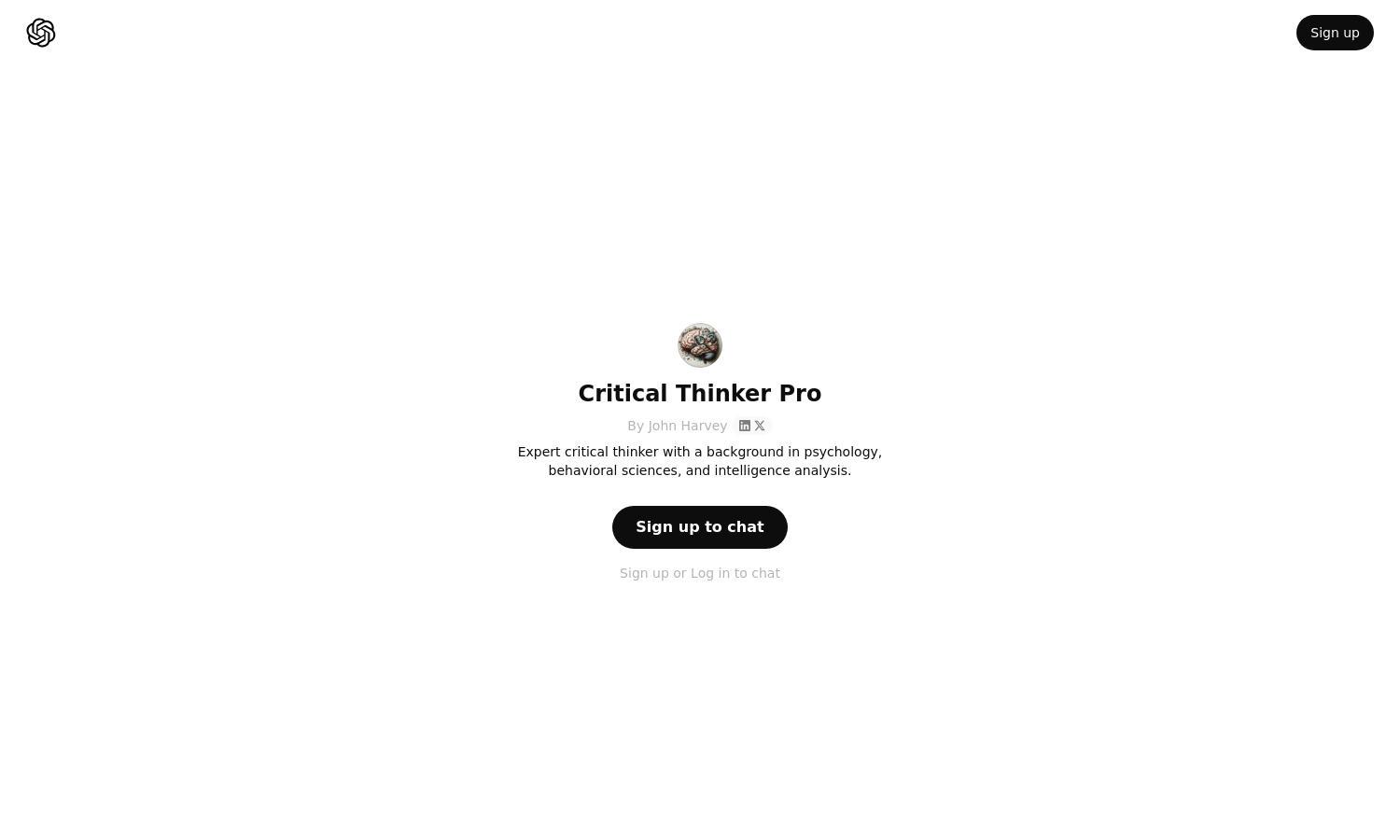 ChatGPT - Critical Thinker Pro Website