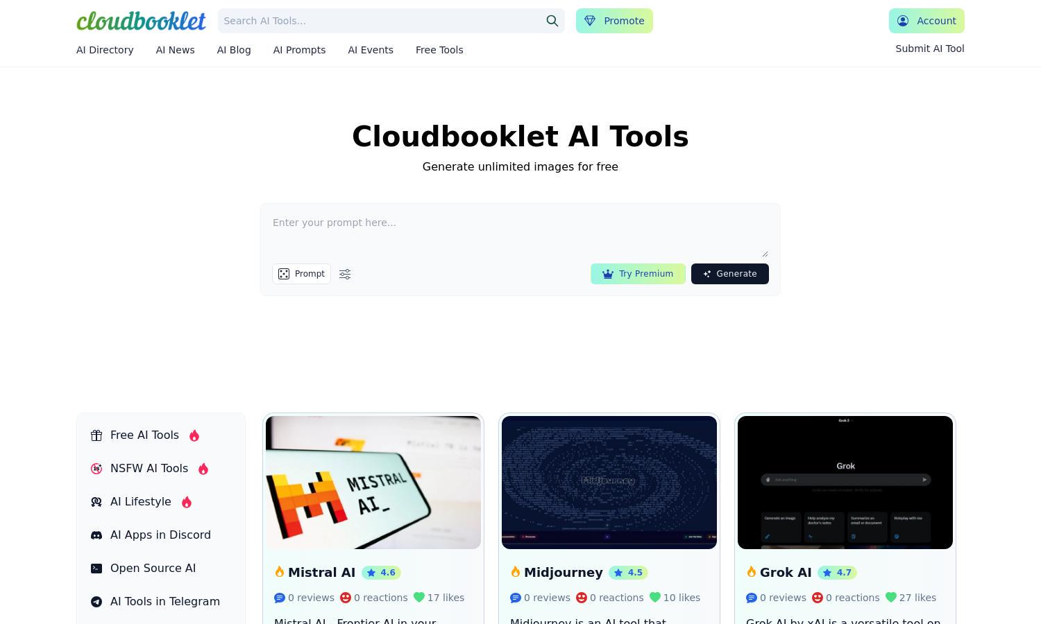 Cloudbooklet AI Website