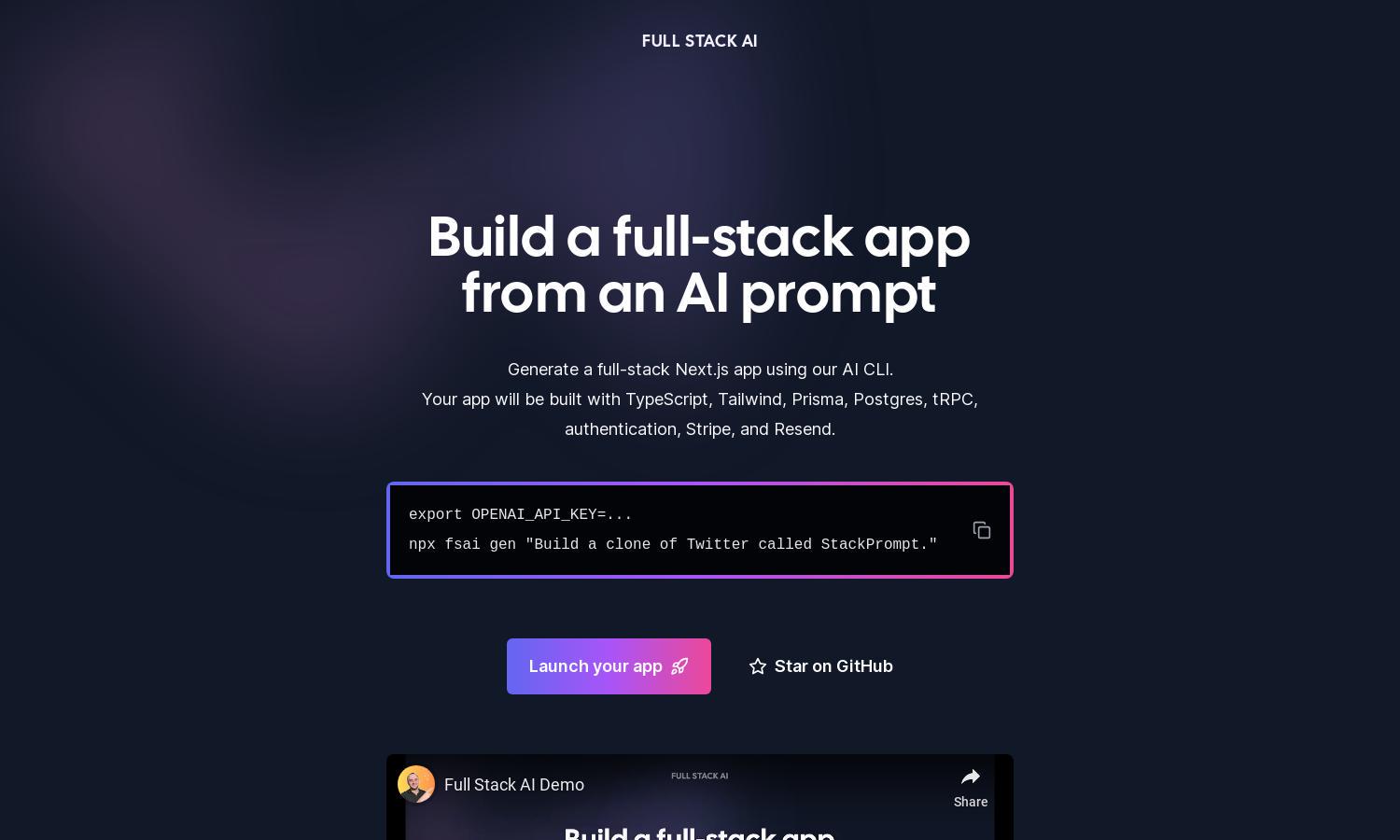 Full Stack AI Website