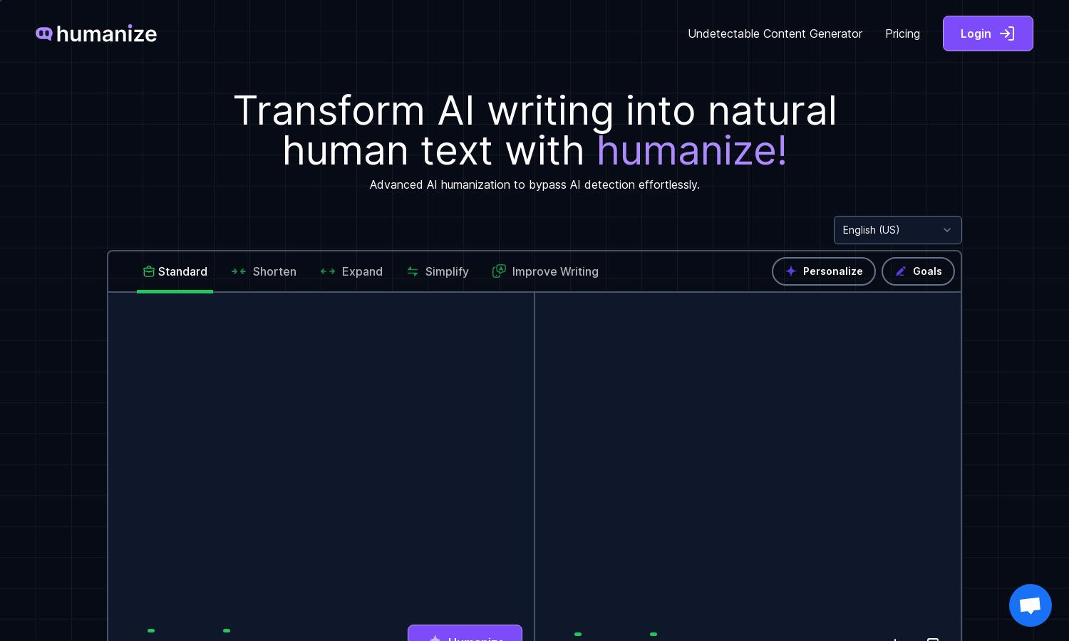 Humanize AI Text Website