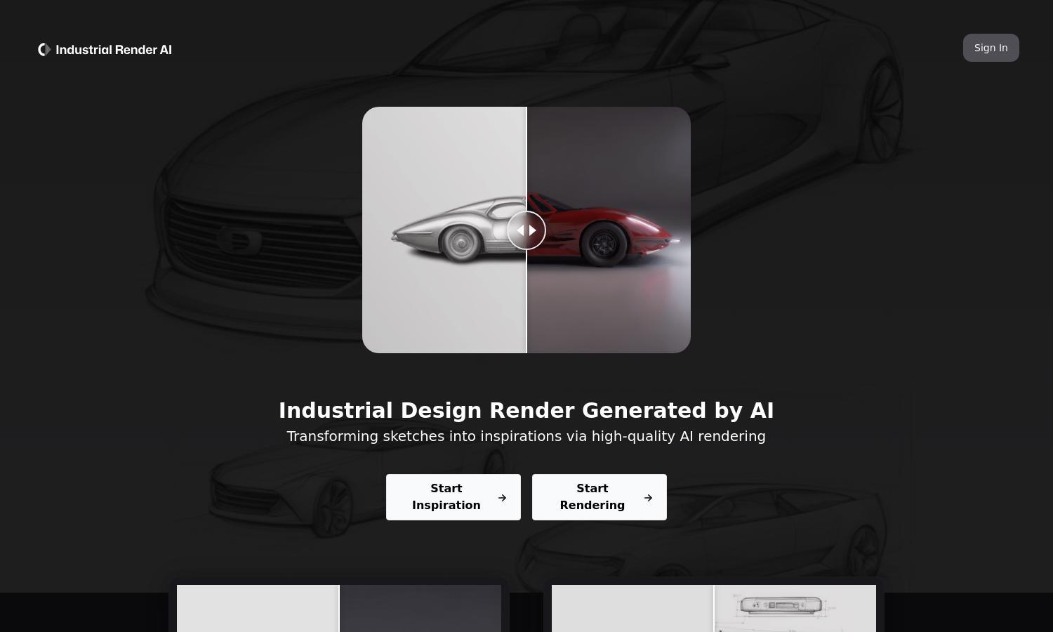 Industrial Render AI Website