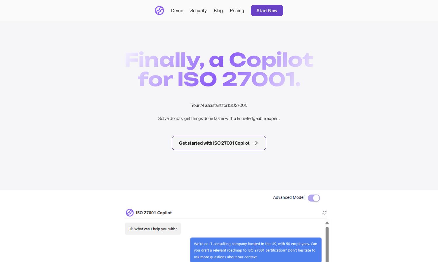 ISO 27001 Copilot Website