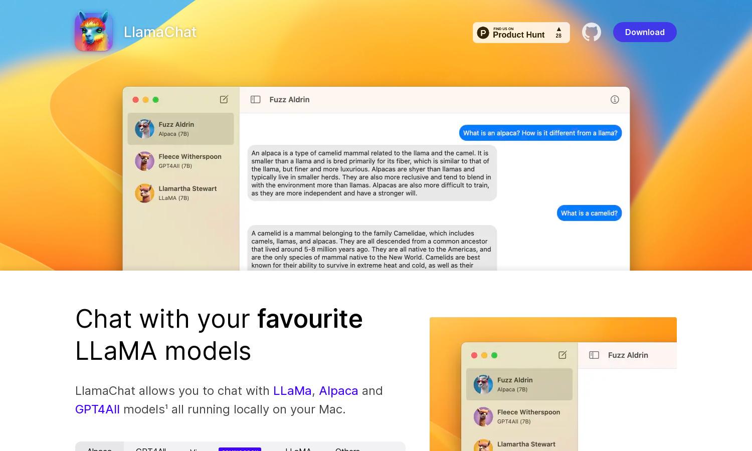 LlamaChat Website