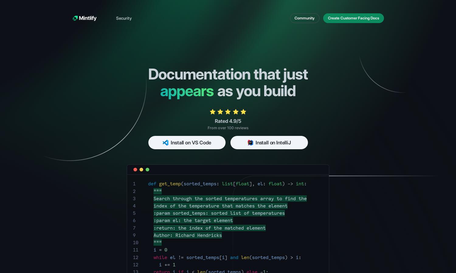 Mintlify Writer Website