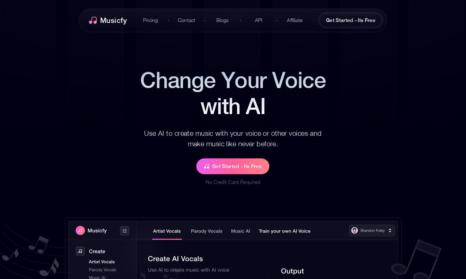 Musicfy AI Website