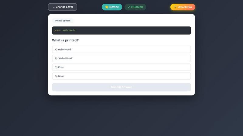 PythonExercise.com application interface and features