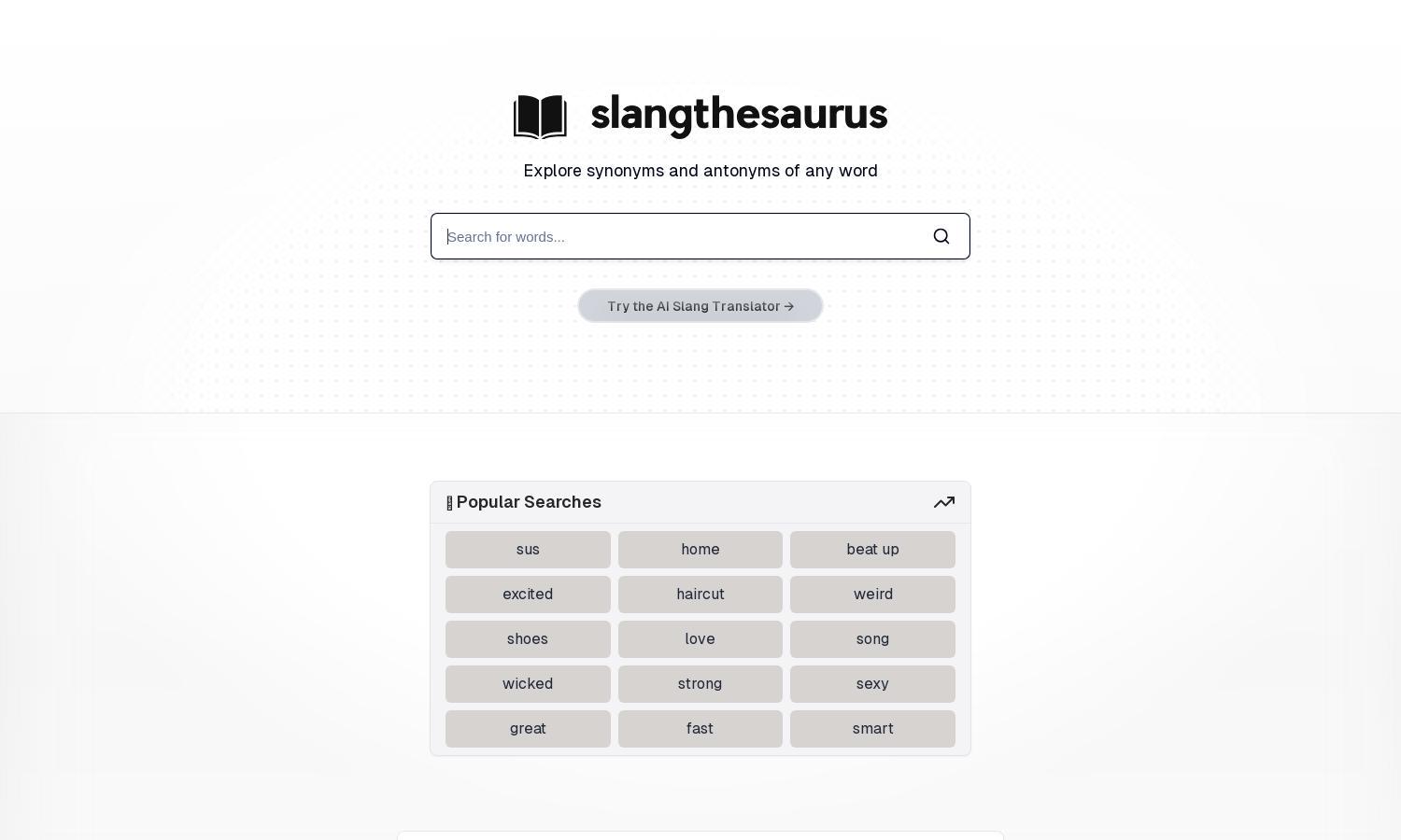 Slang Thesaurus Website