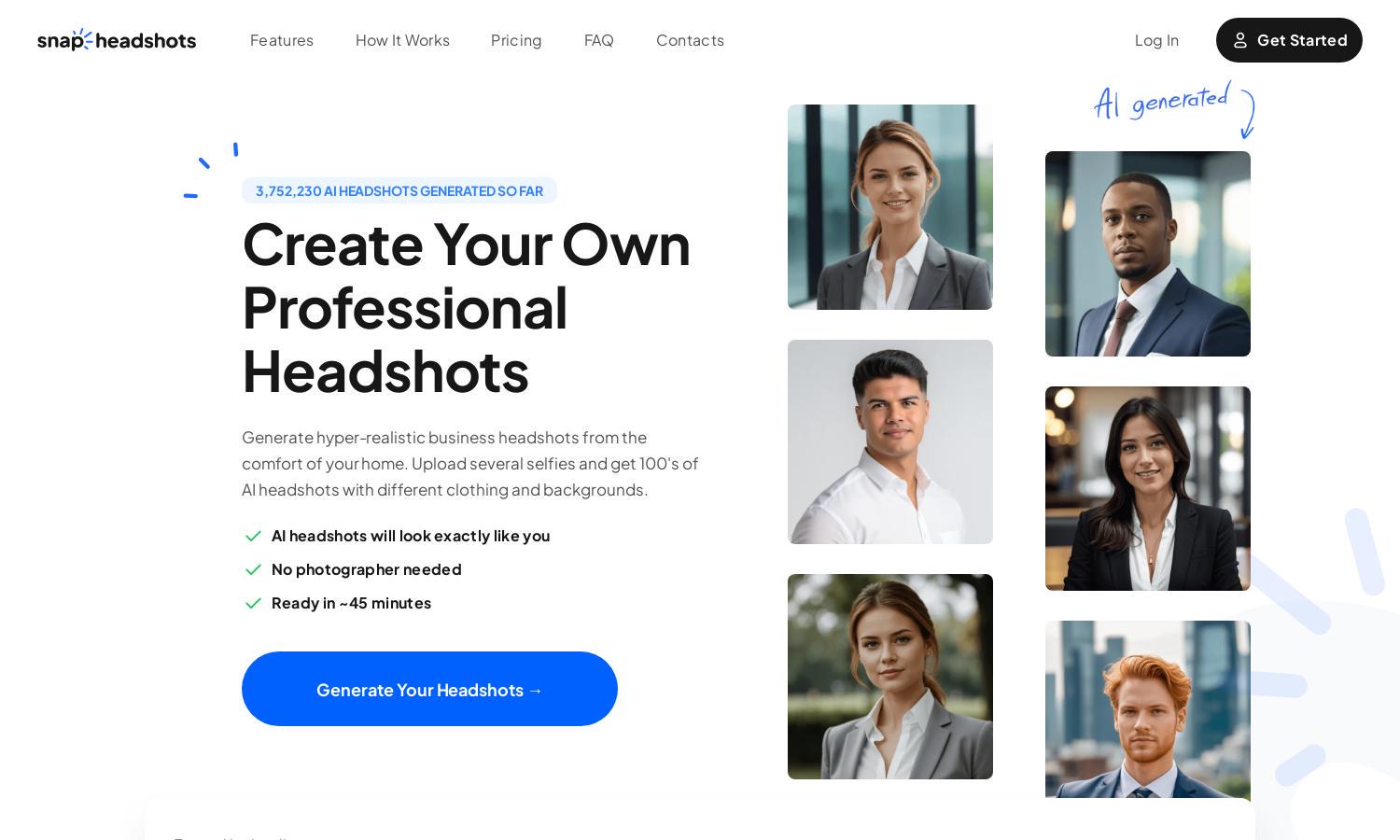 Snap Headshots Website