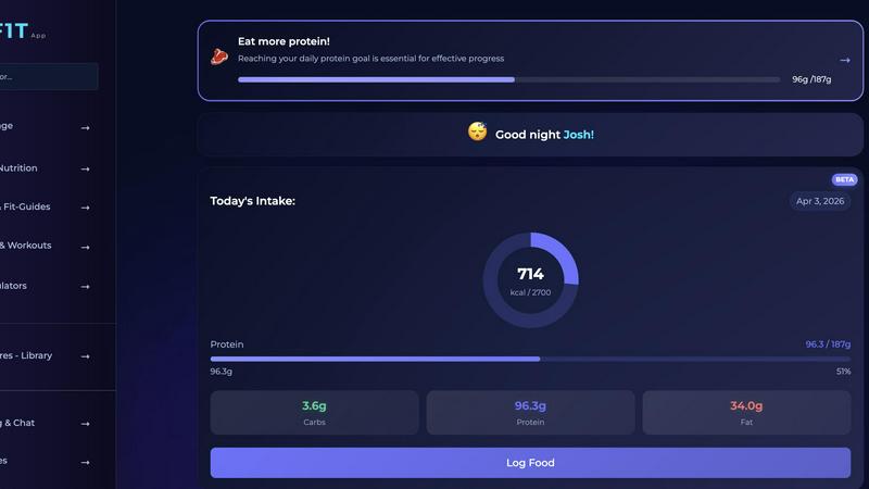 GetFIT App application interface and features